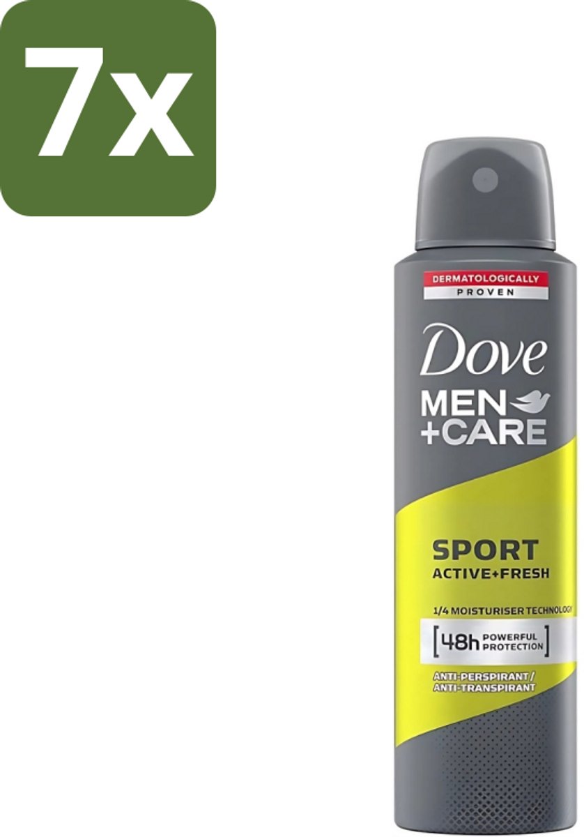 7 x Dove - Deodorant - Men Care Sport Active Fresh - Verfrissend en energiek - 150 ml - Sport Deodorant - Actieve Mannen - Zweetgeur - Frisheid - Energie