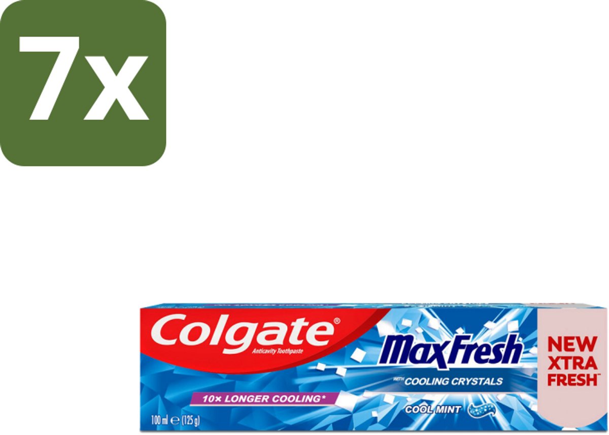 7 x Colgate Tandpasta Maxfresh Coolmint 100 ml - Tandpasta - Frisse Adem - Mondhygiëne - Cariës Bestrijden - Tandplak Verwijderen