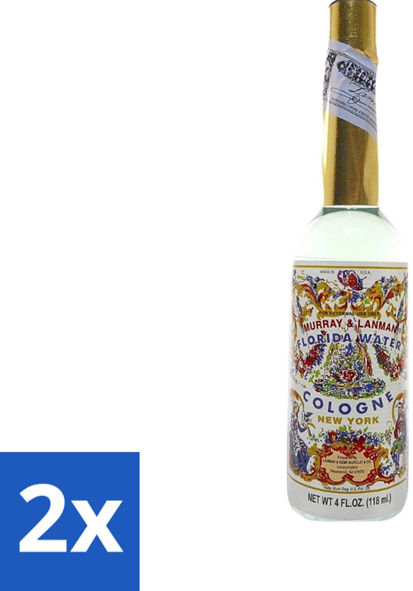 2 x Murray & Lanman - Florida Water - Eau de Cologne - Verfrissende Geur - 221 ml - Florida Water - Eau De Cologne - Geurverspreider - Parfum - Fris
