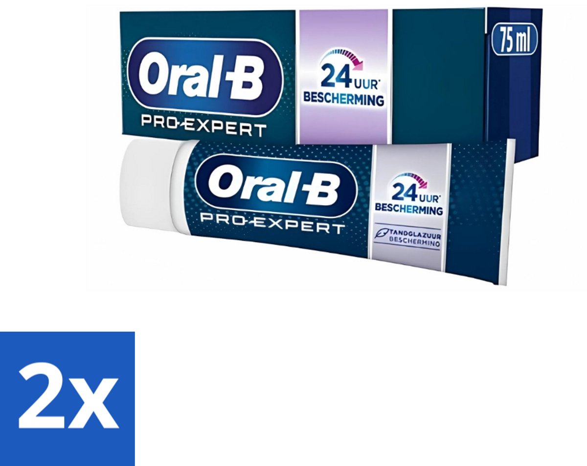 2 x Oral-B - Pro-Expert Sterk Glazuur - Tandpasta - Beschermt Glazuur - 75 ml - Glazuur Bescherming - Tandplak Bescherming - Glazuur Versterking - Glazuur Erosie - Tinfluoride