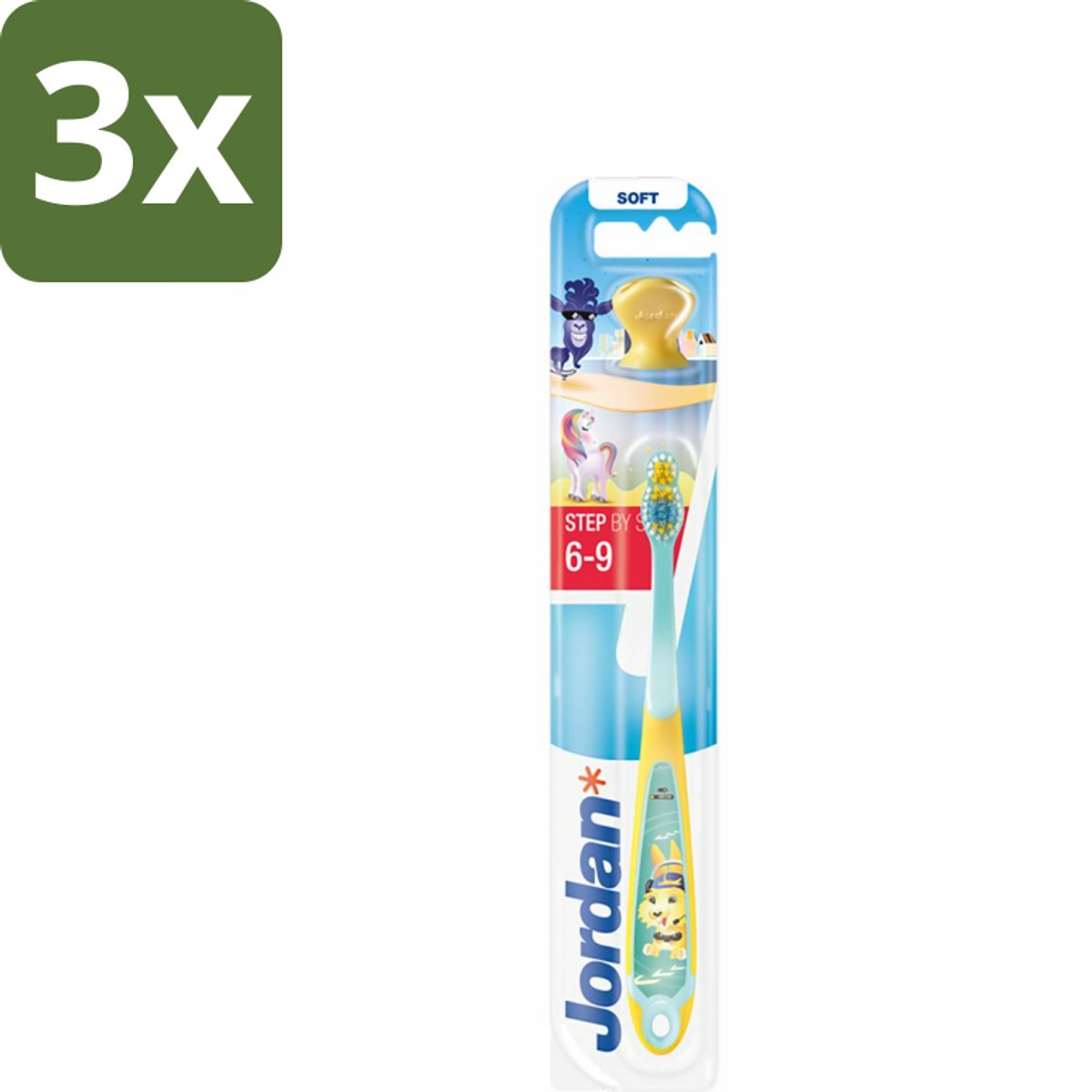 3 x Jordan Tandenborstel Step 3 (6-9 jaar) - Baby Tandenborstel - Kindertandenborstel - Tandenborstel 0-2 Jaar - Tandenborstel 6-9 Jaar - Tandenborstel Voor Kinderen