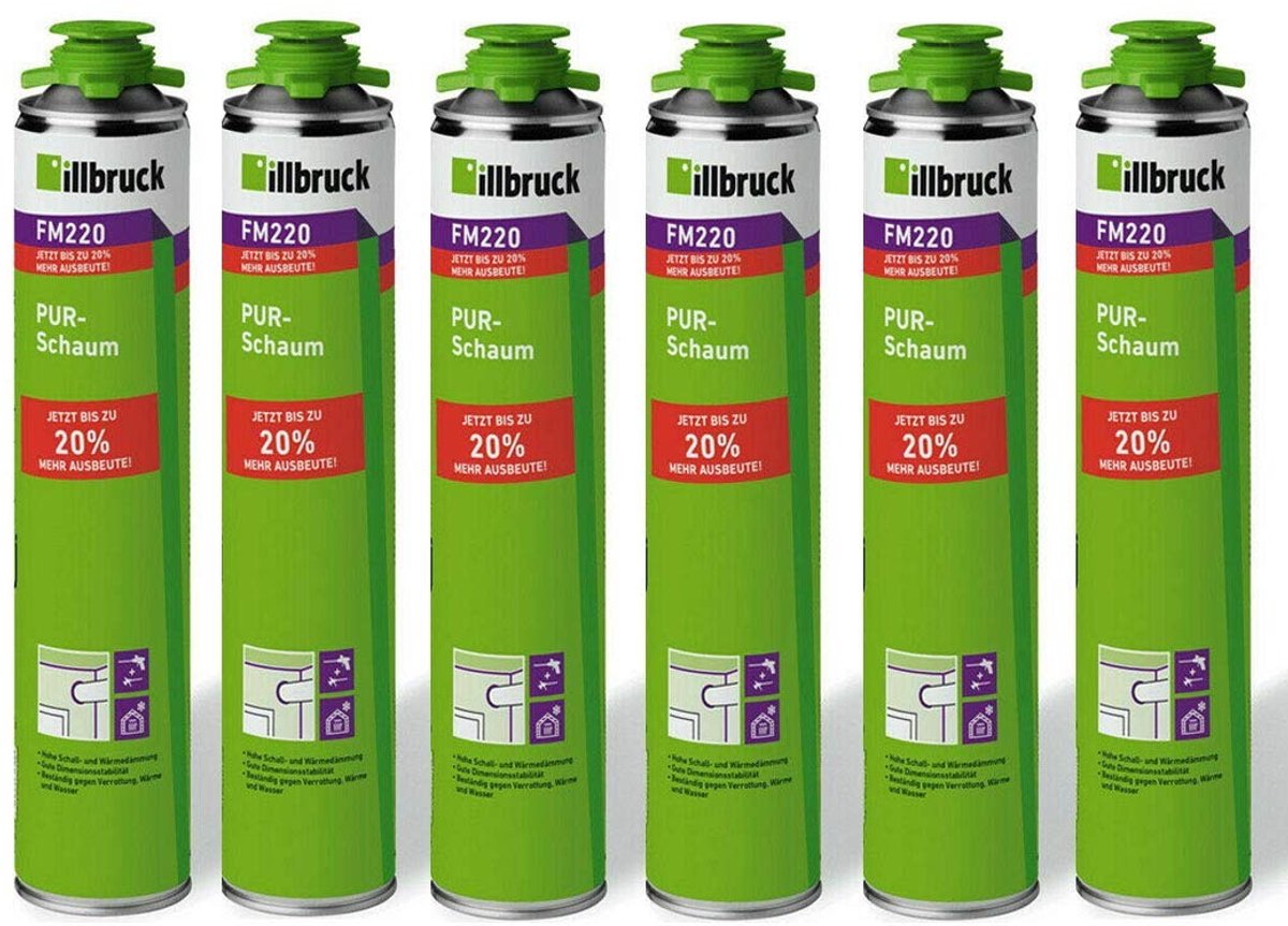 Solidchoice - Set van 6 FM220 PUR Montagefoam 750 ml voor Isolatie
