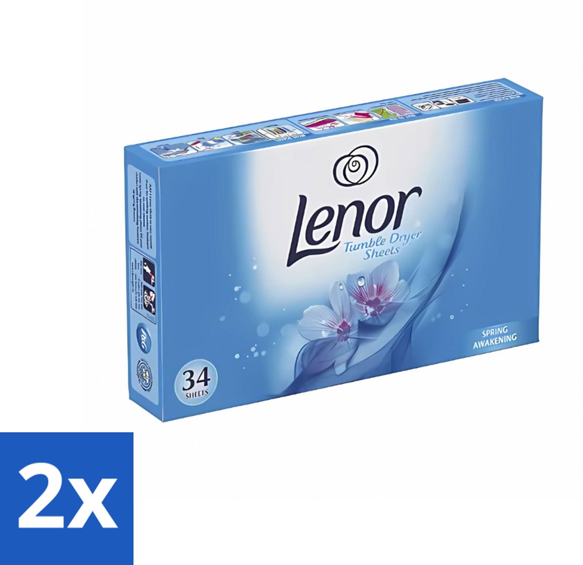 Lenor - Droogtrommeldoekjes - Spring Awakening - 34 Doekjes - Voordeelverpakking - 2 stuks