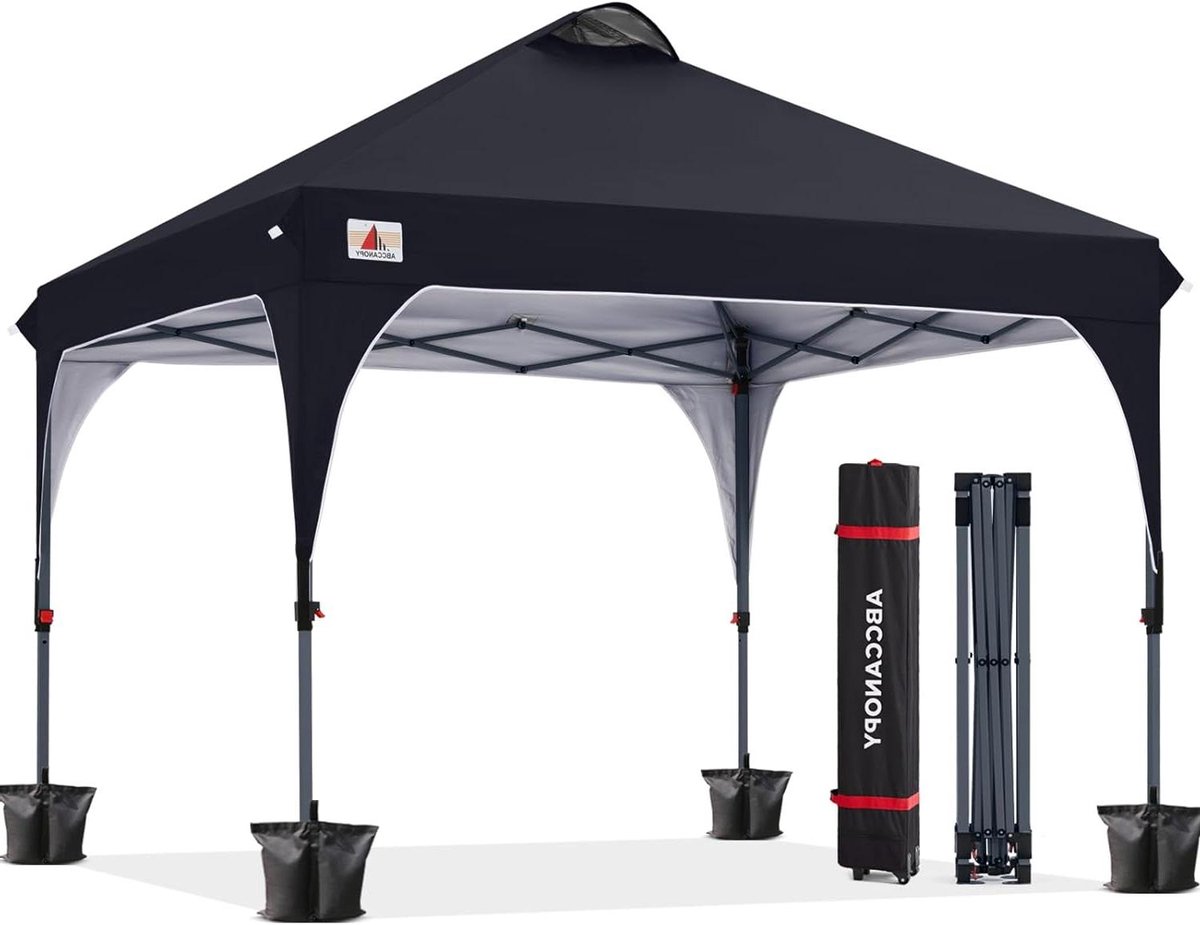 Pop-up Paviljoen - Feesttent Tuin - Buitenfeest Bescherming - Waterdicht UV-bestendig - 3 x 3 meter - Zwart