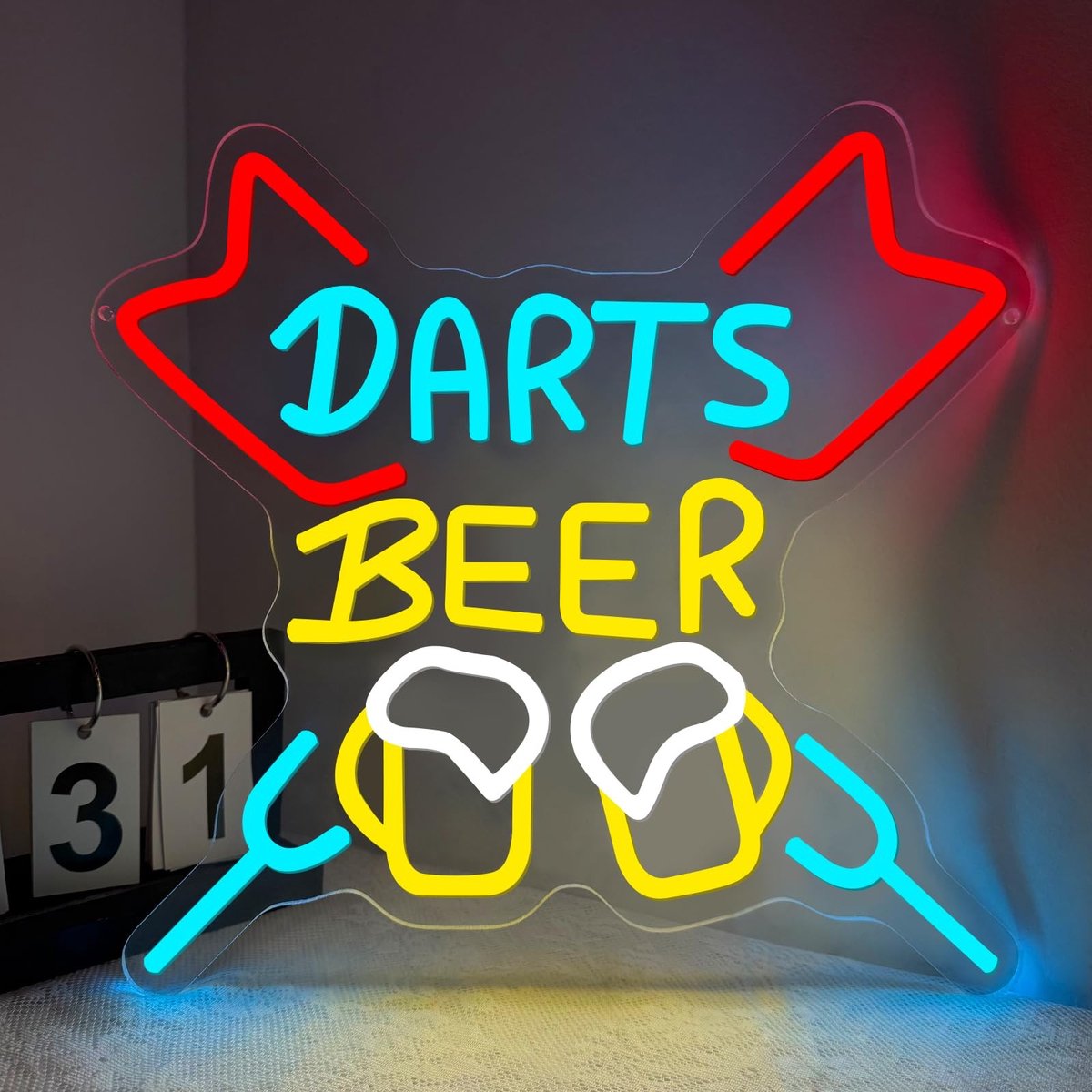 Solidchoice - Neon Dartbord Decoratie voor Feestjes