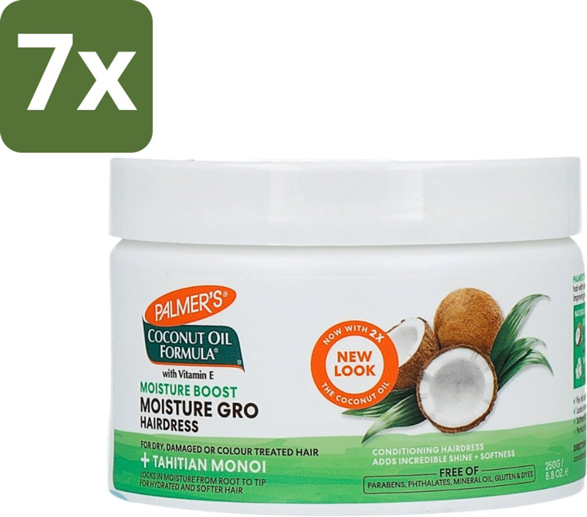 Palmers - Cremespoeling - Coconut Oil - Condit Pot - 250 ml - Bulkverpakking - 7 stuks