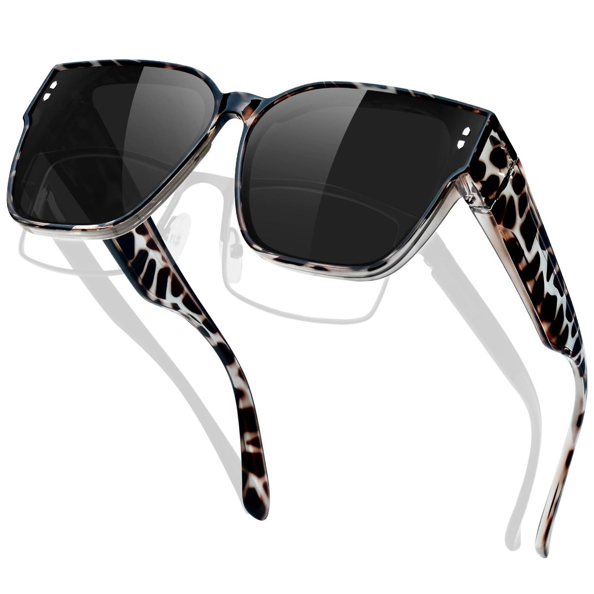 Elzusha - Oversized Polarized Zonnebril voor Over Bril met UV400 Bescherming
