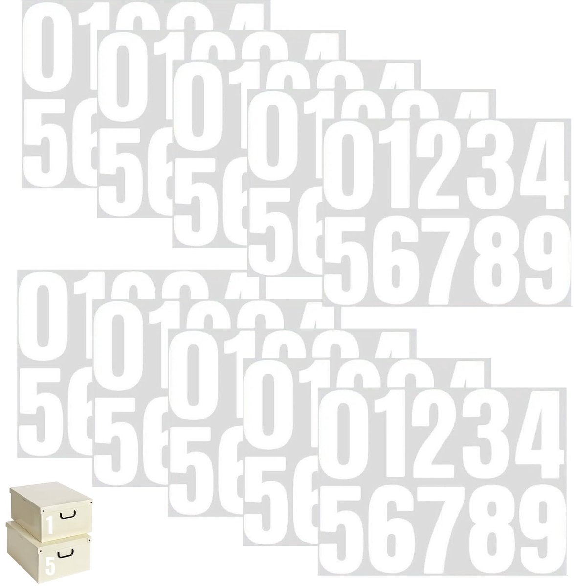 Elzusha - Set van 10 Zelfklevende Nummer Stickers 0-9
