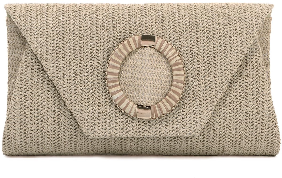 Elzusha - Raffia Clutch Handtas voor Dames, Elegant en Veelzijdig voor Diverse Gelegenheden