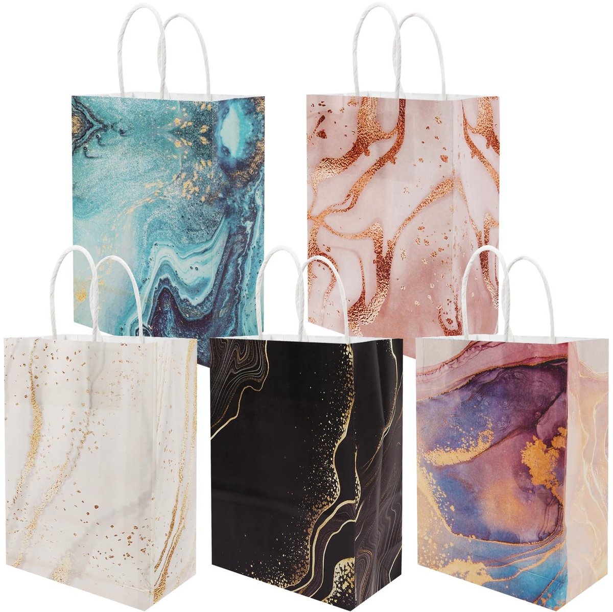 Elzusha - Set van 20 Kraft Papieren Tassen met Handvat