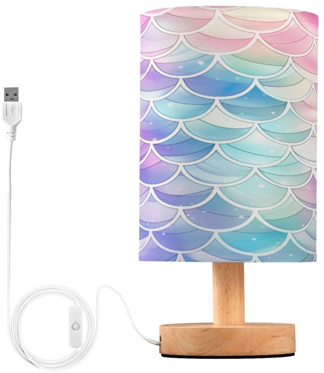 Elzusha - Tafel Lamp met Flaxen Lampenkap - LED Bedlamp voor Slaapkamer en Woonkamer