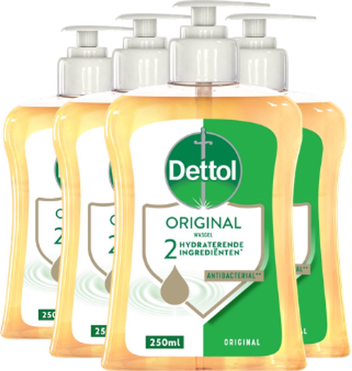 Bol.com Dettol - Soft on Skin - Original - Handzeep Antibacterieel Met pompje - 4 x 250 ml Voordeelverpakking aanbieding