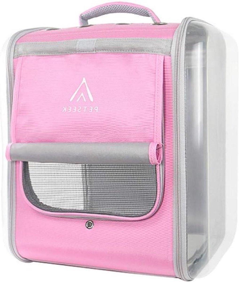 Dieren Rugzak - Draagtas - Reizen met huisdier - Ventilatie en zicht - Tot 15kg - Rose Rood
