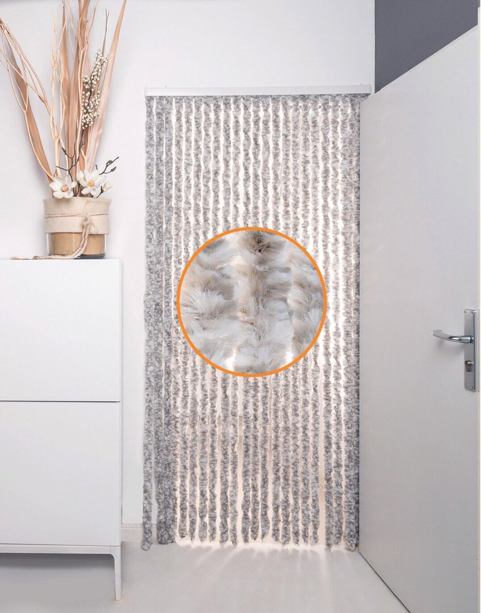 Elzusha - Chenille Vliegengordijn 90 x 220 cm met Insectenbescherming