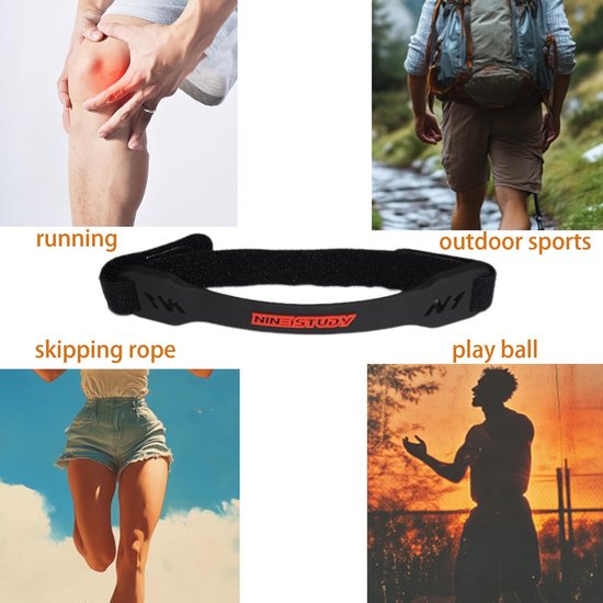 Patella Tendon Bandage voor Meniscus en Jumpers Knee, Zwart, Ideaal voor Sporten zoals Hiken, Voetbal en Hardlopen, Verlichting bij Tendonitis en Blessures — afbeelding 3