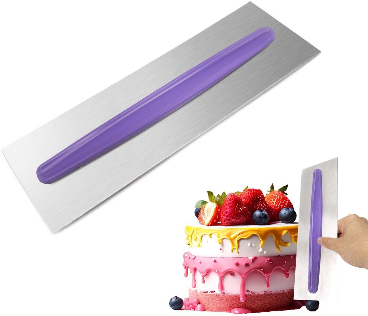 Elzusha - RVS Taart Scraper en Gladder voor Decoratie