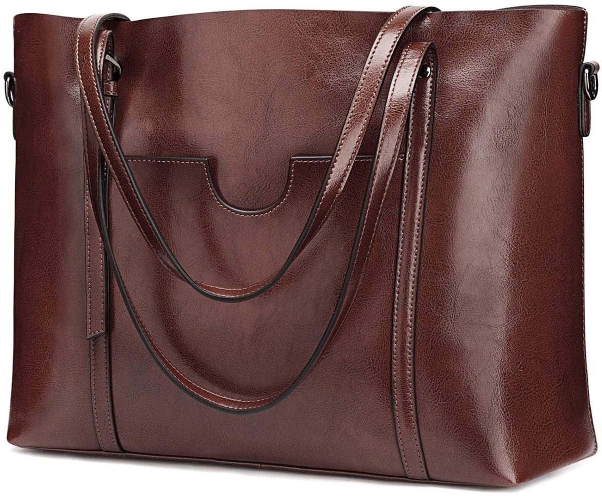 Elzusha - Dames 3-Weg Handtas van Echt Leer, Grote Mode Shopper