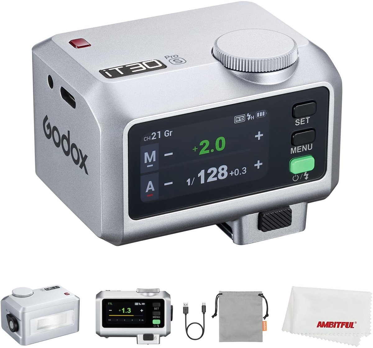 Elzusha - Mini Flitser met TTL Auto-Exposure en Draadloze Verbinding