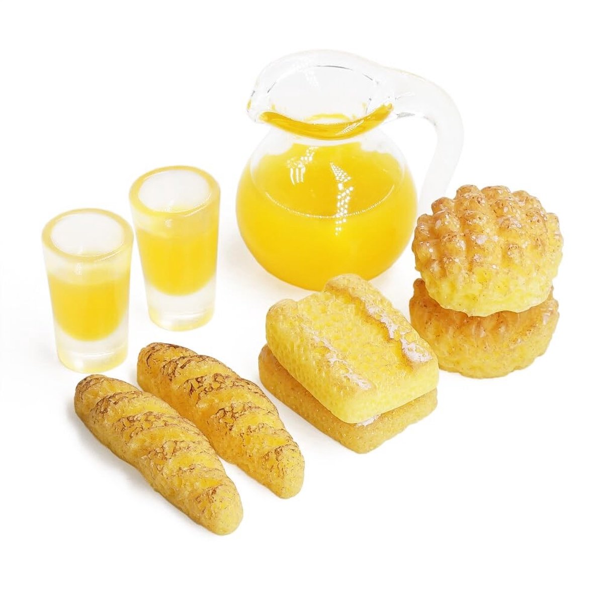 Elzusha - Miniatuur glazen kan met brood - 6-delige set