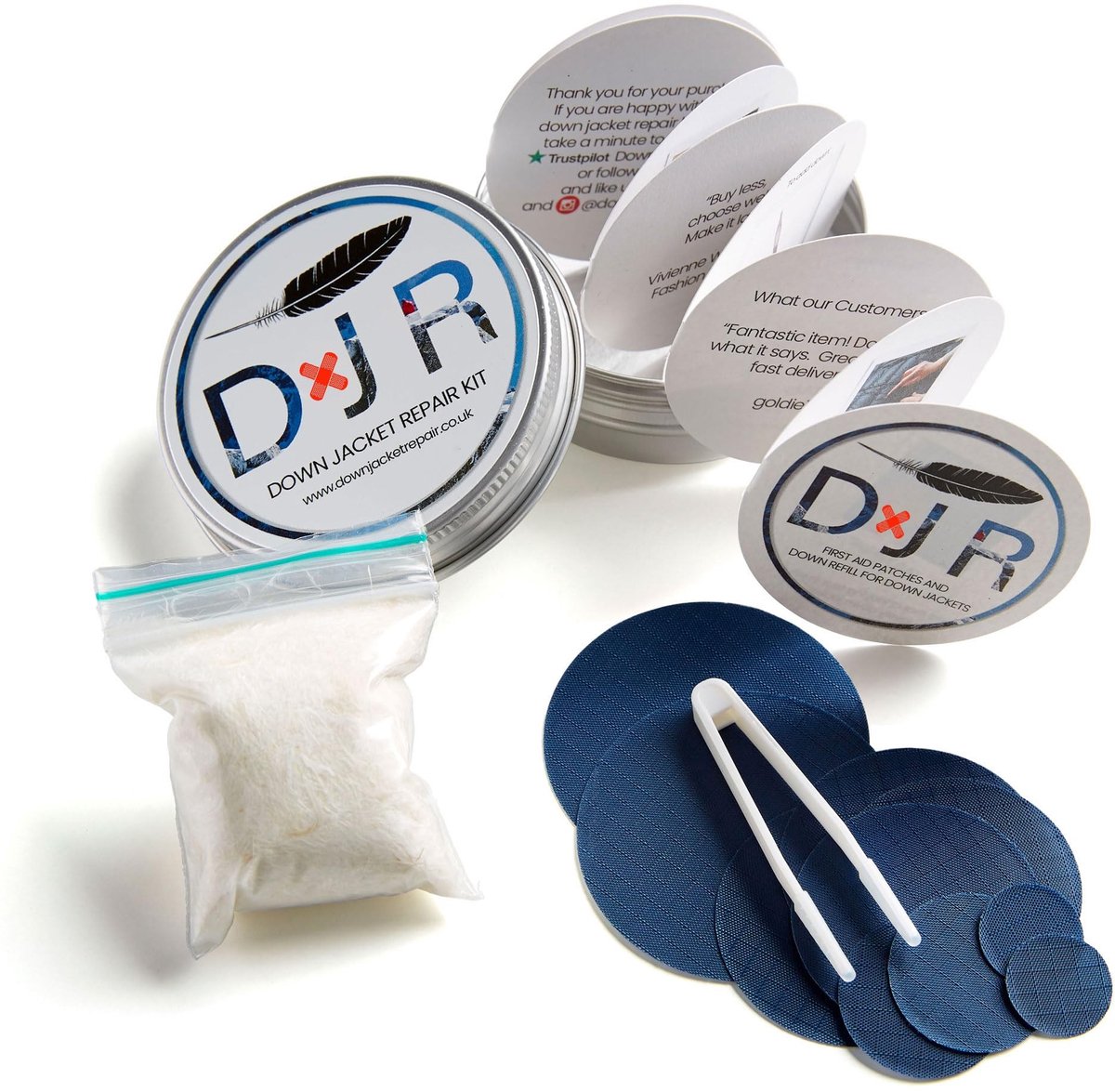 Elzusha - Complete Reparatieset voor Donsjassen met Patches en Dons