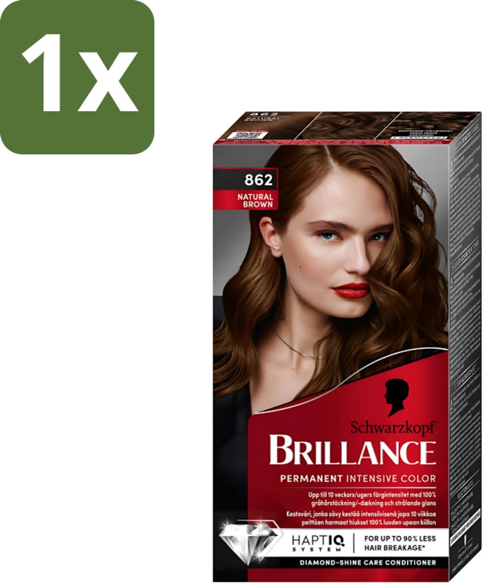 Schwarzkopf Vital - Haarverf - Brillance - 862 Natuurlijk bruin - 60 ml - 1 stuk