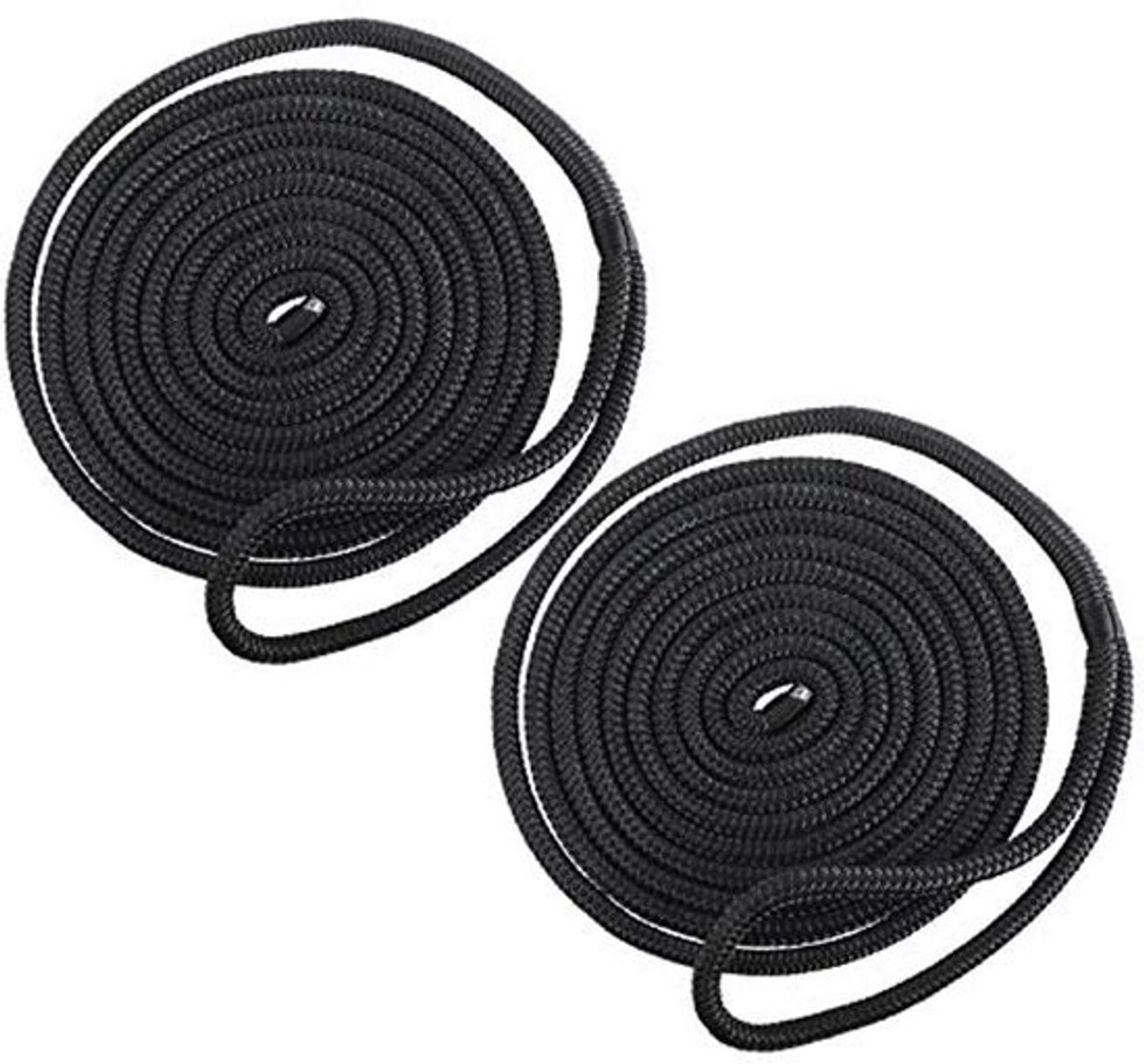 Boottouw 2-delig 12 mm diameter 6 m lang zwart - Nylon Dockline voor aanmeren van boten