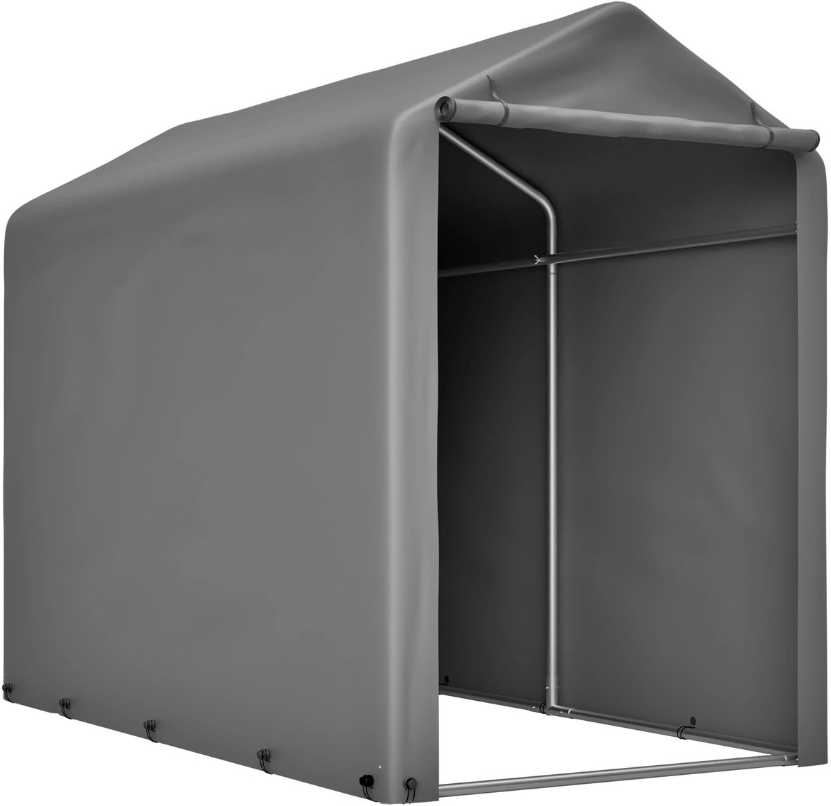DayeLabel Fietsenstalling – Waterbestendig en Weerbestendig – Tuinopslag – 100 x 187 x 160 cm – Verzinkt Staal en PE – Donkergrijs