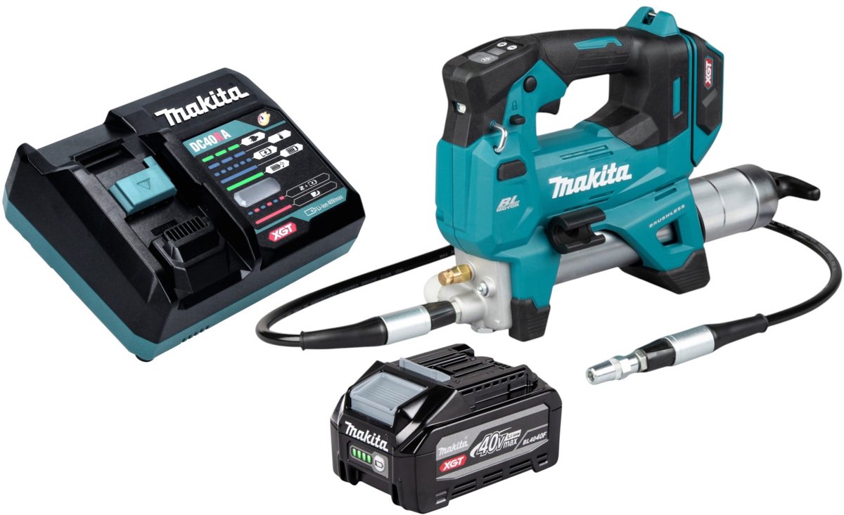 Makita GP 001 GU101 accu-vetpomp 40 V max. 690 bar borstelloos + 1x accu 4,0 Ah + oplader