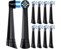 Vervangende tandenborstelkopjes geschikt voor Oral B iO 2/3/4/5/6/7/8/9/10 Series elektrische tandenborstel - 10 stuks - zwart