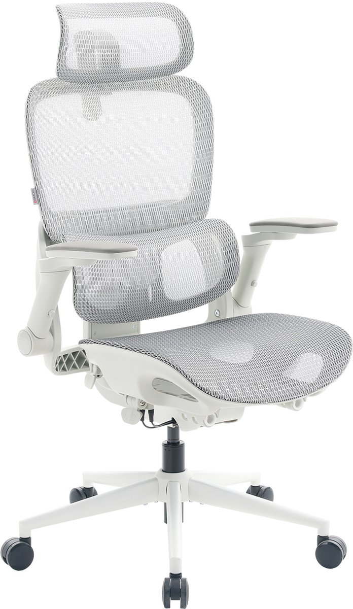 SIHOO B300 PRO Ergonomische Bureaustoel - Adaptieve Dynamische Lendensteun - 6D Opklapbare Armleuningen - 3D Hoofdleuning - 135° kanteling - Wit