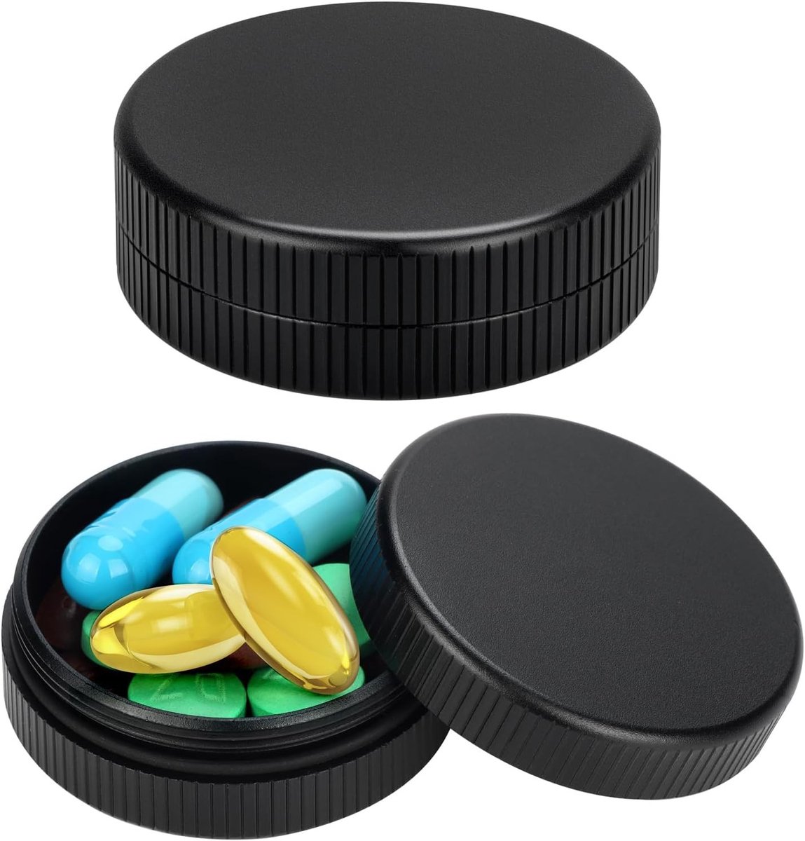 Premium Aluminium Medicijnbox Set voor Senioren en Reizigers - Ideaal voor Thuis, Kantoor en Onderweg - 2-delige Pillendoos voor Dagelijks Gebruik