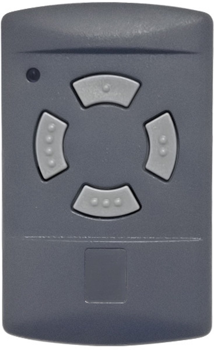 40,685 MHz grijze garagedeur-afstandsbediening met drukknoppen | 4-kanaals afstandsbediening voor garagedeuropeners, compatibel met de frequentie 40,685 MHz, set van 2 stuks