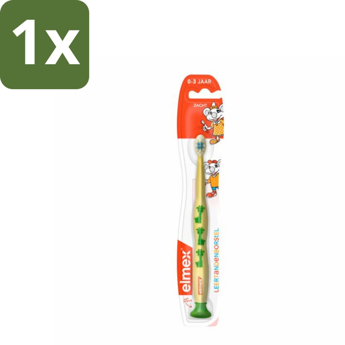 1 x Elmex - Tandenborstel - Leertandenborstel Zacht (0-3 jaar) - Peuterverzorging - 1 tandenborstel - Leertandenborstel - Tandenborstel Voor Kinderen - Tandenborstel 0-3 Jaar - Tandenborstel Voor Melkgebit - Zachte Tandenborstel