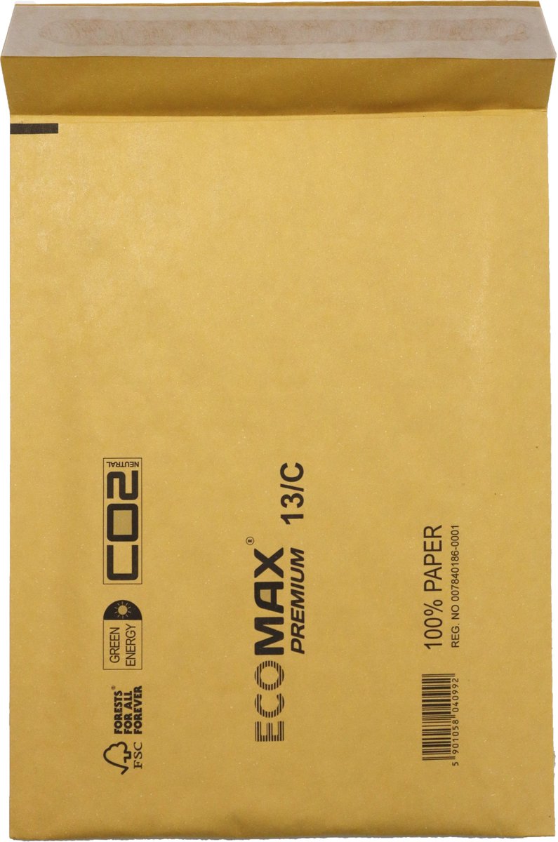 Luchtkussen enveloppen A5 - 13/C - 225 x 170 mm - 10 stuks - HK zelfklevend met plakstrip - Bruin - Netuno