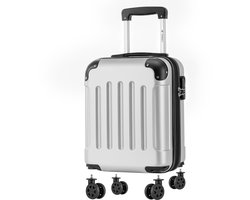 YONSLY Cabinekoffer met Afneembare Wielen - 46 × 31 × 20 cm - 25L - Zilver