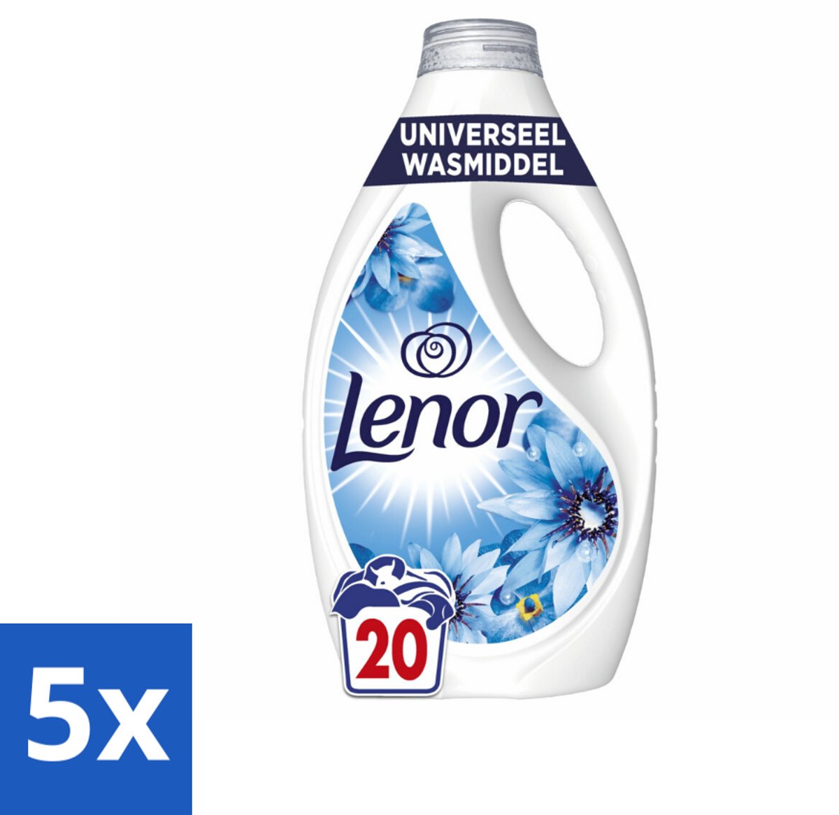 Lenor – Wasmiddel – Zeebries – 20 Wasbeurten - 900 ml - Bulkverpakking - 5 stuks