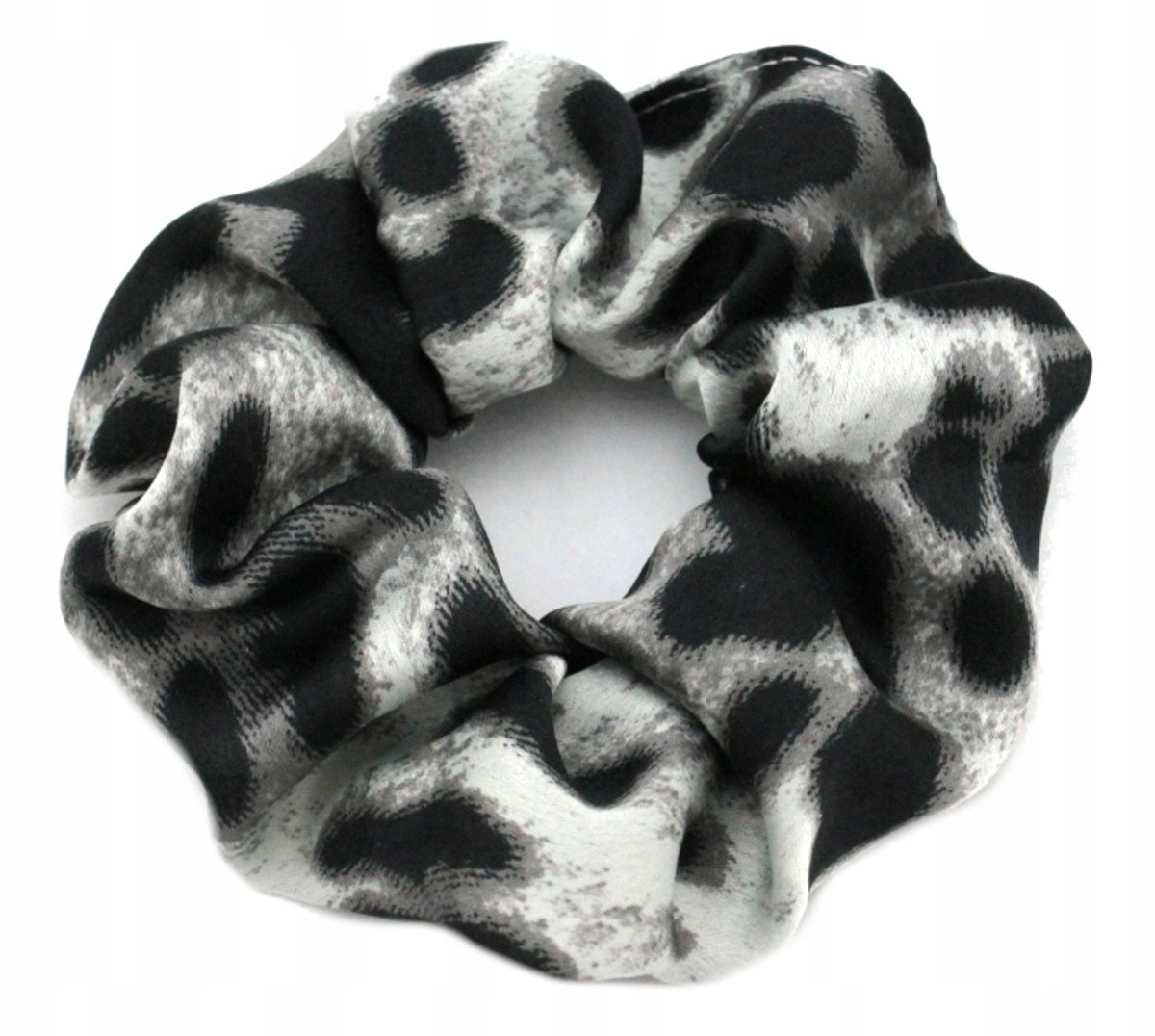 Grote Scrunchie Haarband Panterprint Zijde-look Zwart