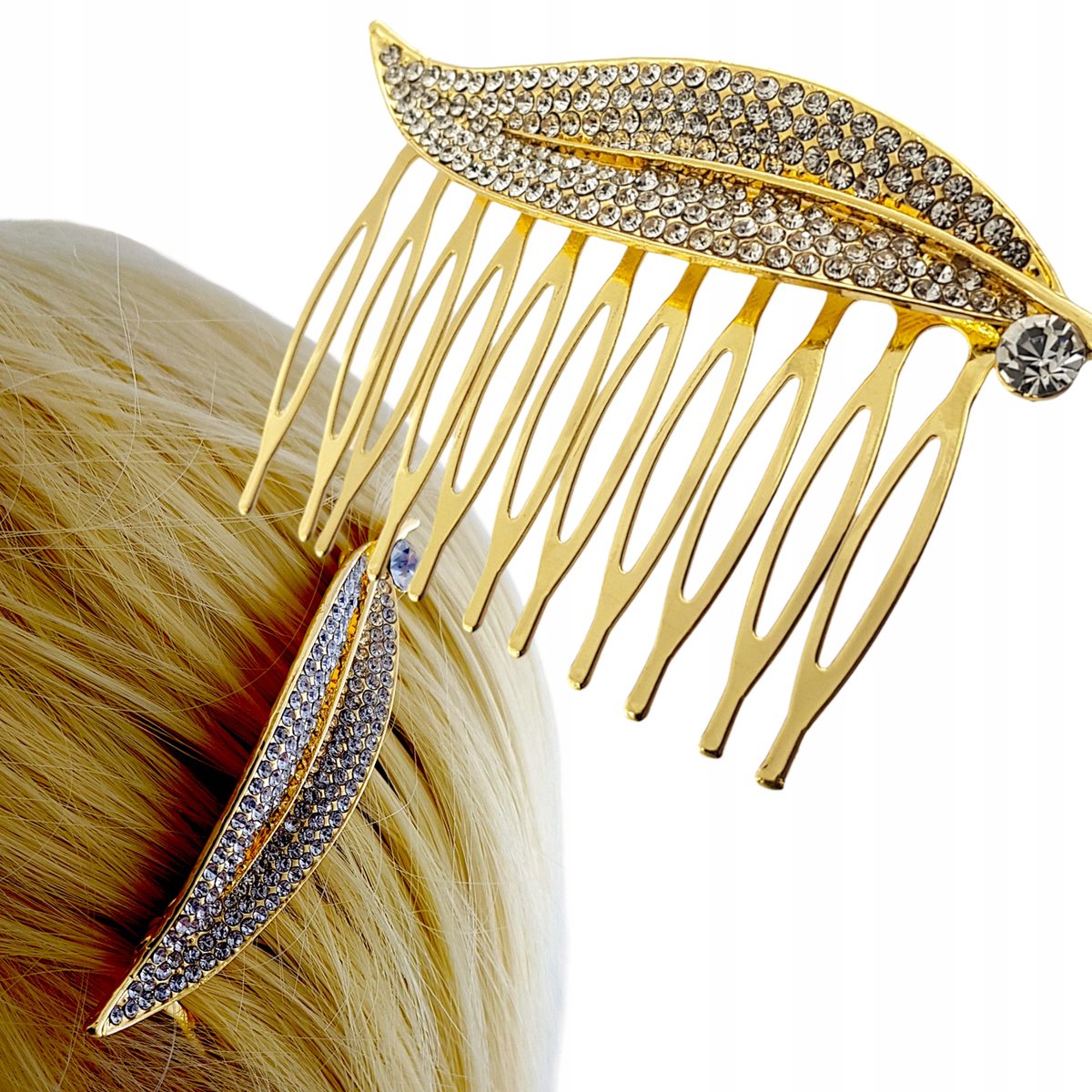 Gouden Bruidskam met Zirkonia - Elegant Haaraccessoire