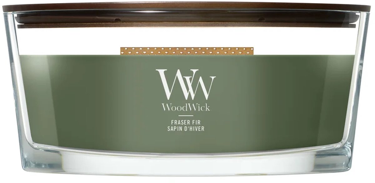 WoodWick Heartwick Flame Ellipse Geurkaars - Frasier Fir - 50 branduren Groen