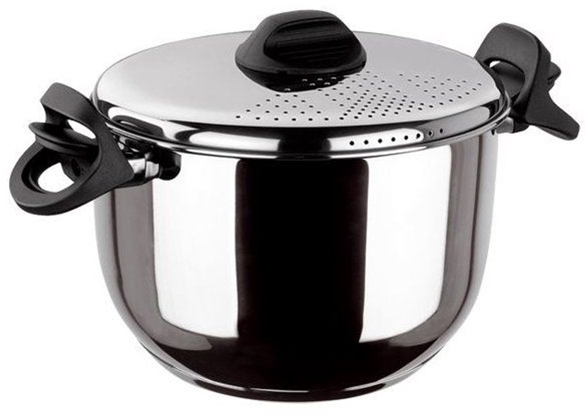 Pasta- en groentepan - RVS - 24 cm - afgietdeksel - roestvrij staal - inductie