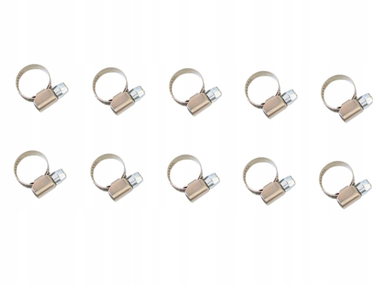 RVS Slangklemmen 16-25mm, 9mm Breed, 10 Stuks