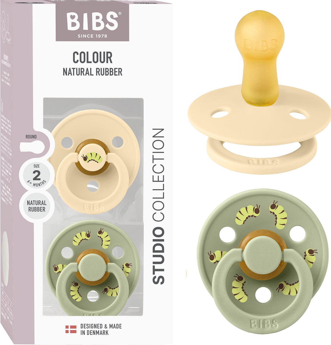 BIBS Colour Fopspeen - 6-18 mnd - 2-pack - Rond - Silk/Sage