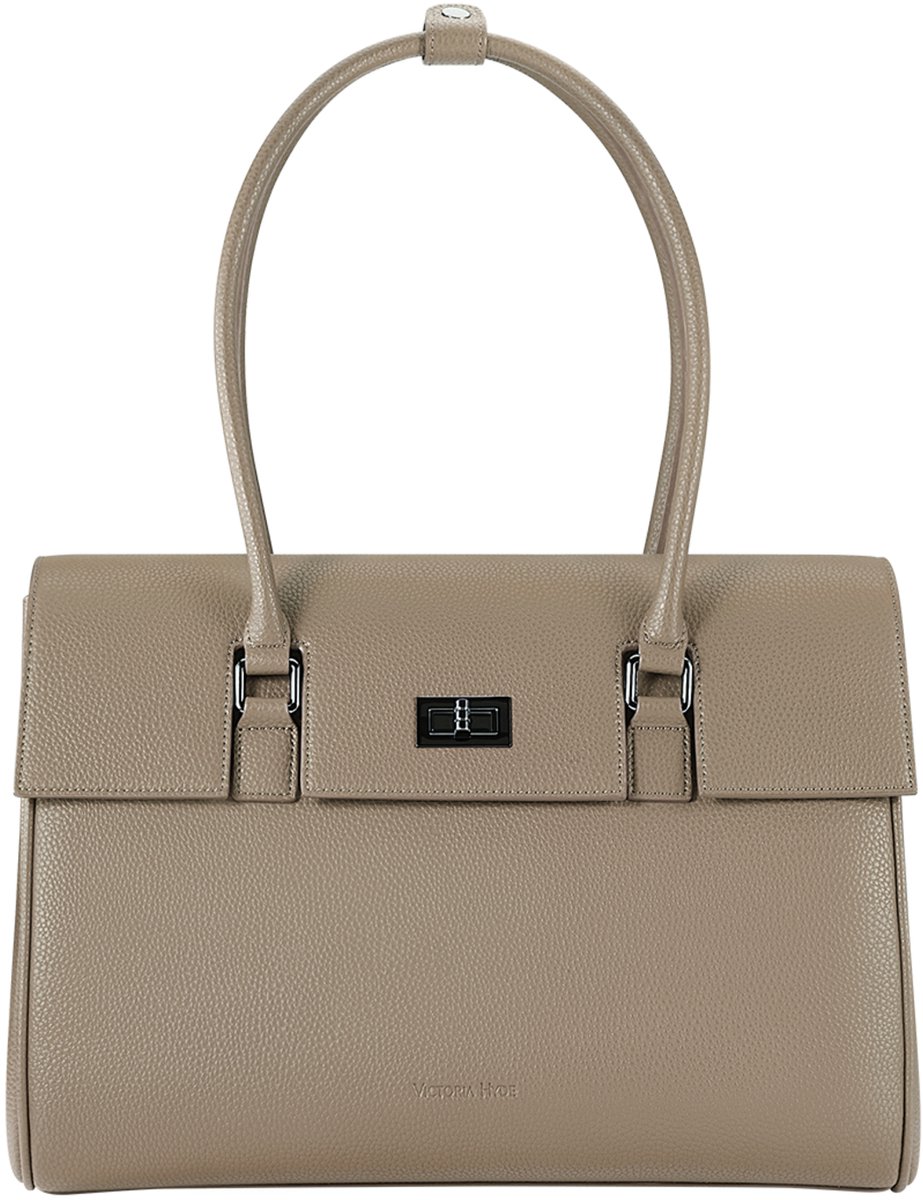 Victoria Hyde "Jolene" - Dames Tassen - Schoudertas - Shopper 16 inch laptopvak - Tote Bag - Dames Tas - businesstas - Waterafstotend en Krasbestendig – Werktas met Veelzijdige Vakken - functioneel - Handtassen - geschikt voor werk en reizen- Nude