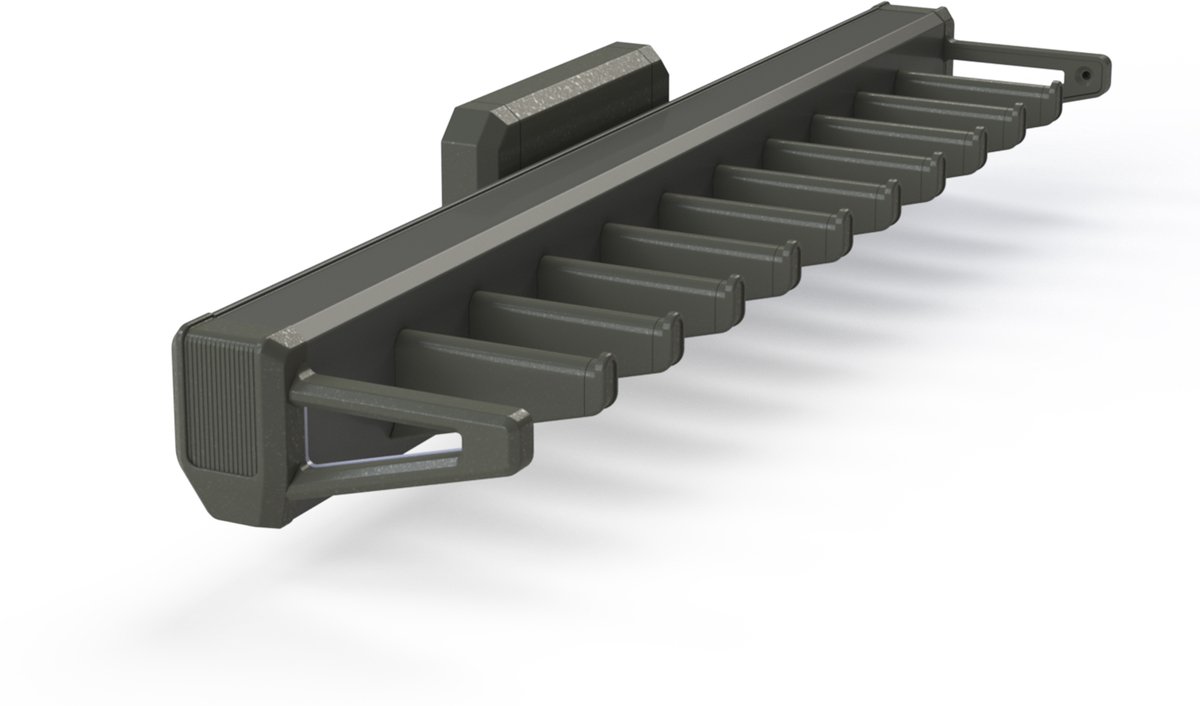 Emuca Dassenrek lateraal uitschuifbaar voor Quartz-kast, Plastic en Aluminium, Titanium