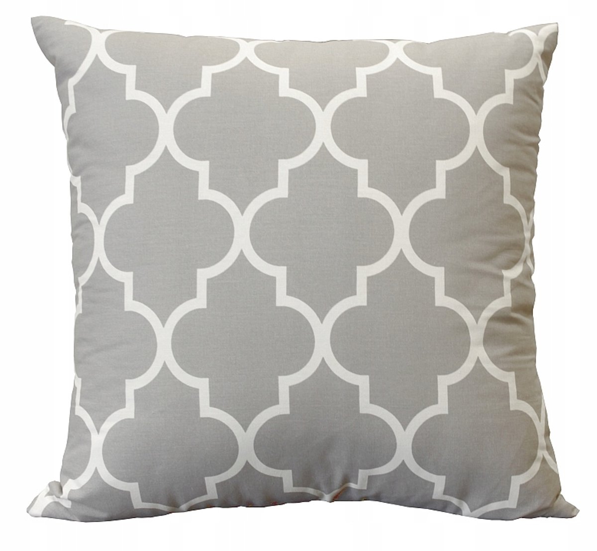 Decoratieve Kussenhoes 40x40cm - Marokkaanse Klaver Grijs/Wit