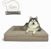 MOONI | Lit pour chien orthopédique | Coussin orthopédique pour chien | Housse lavable amovible | Beige | Taille L (L115xB90xH20cm)