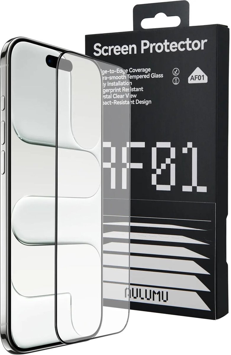 AULUMU Screenprotector Geschikt voor Apple iPhone 17 Pro Max - 9H Tempered Glass - Met Installatietray - Case Friendly Tempered Glass - Kristalhelder - Eenvoudige Installatie