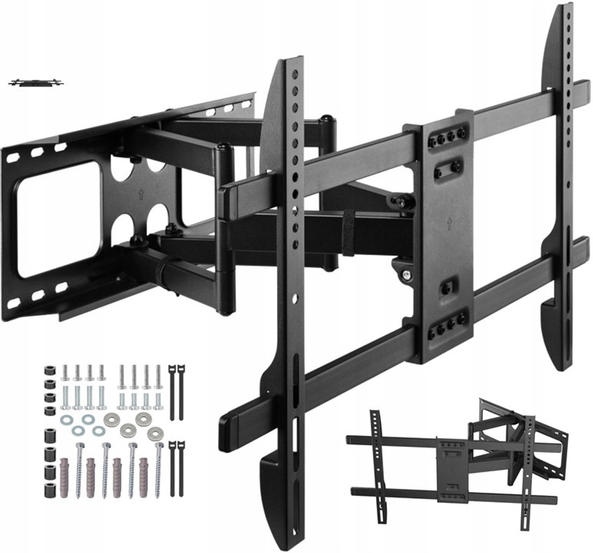 Draaibare TV-muurbeugel tot 86 inch, 60 kg, verstelbaar