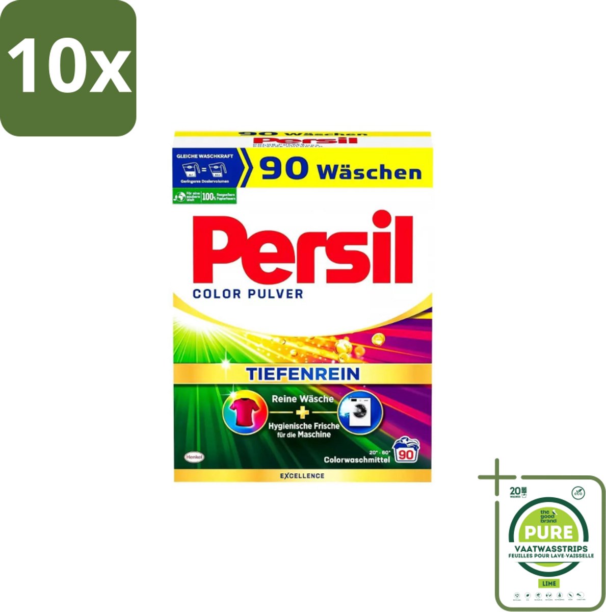10 x Persil – Waspoeder – Universal Witte Was - 90 Wasbeurten - Grootverpakking - Wasmiddel - Waspoeder - Wasmachine - Reiniging - Vlekverwijdering