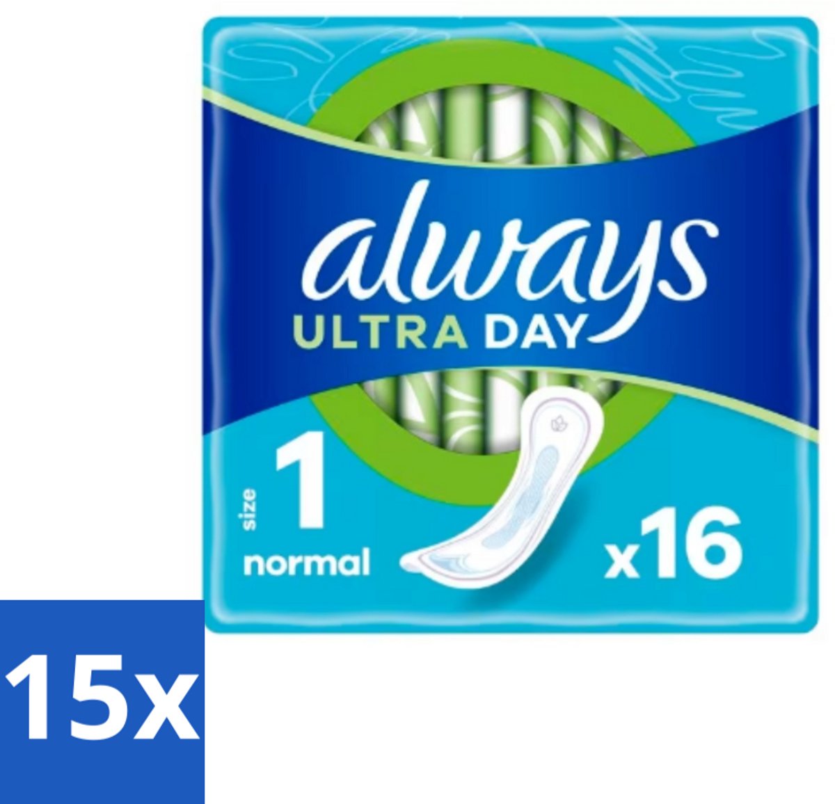 Always – Maandverband – Ultra Normal – 16 Maandverbanden - Bulkverpakking - 15 stuks